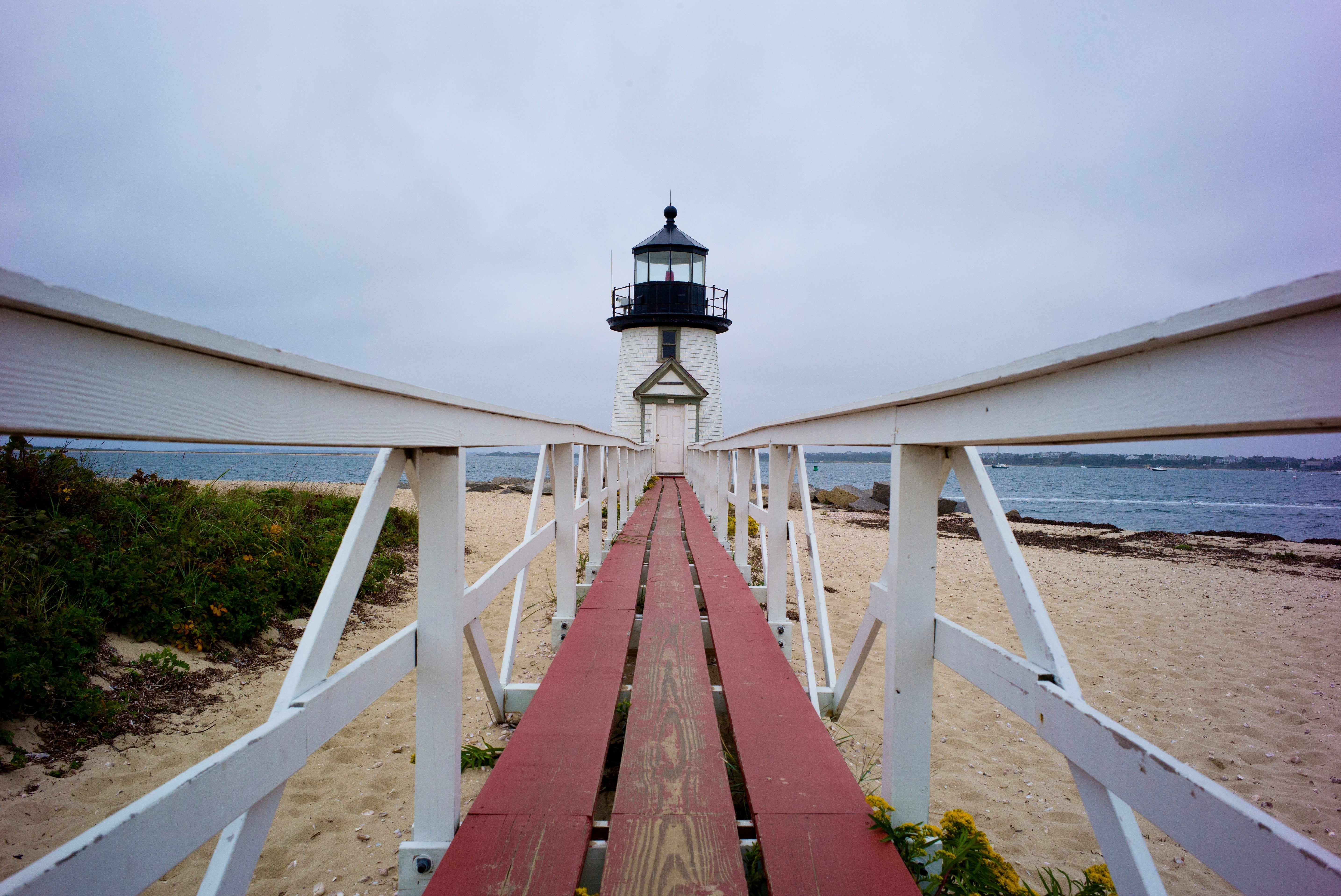 Brant Point Lighthouse Nantucket - Red Boardwalk Coastal Photography