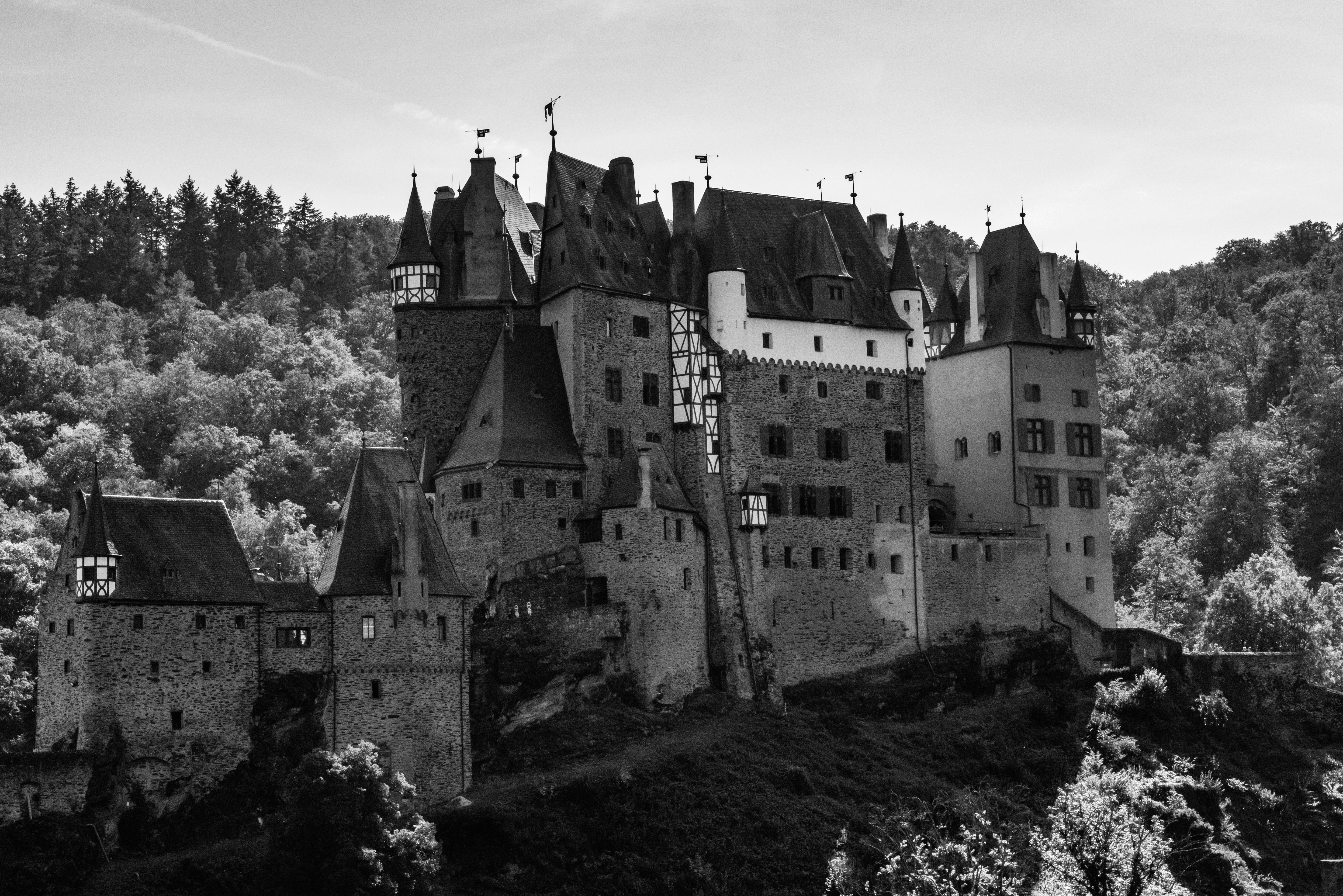 Burg Eltz Castle - German Forest Monochrome Photography