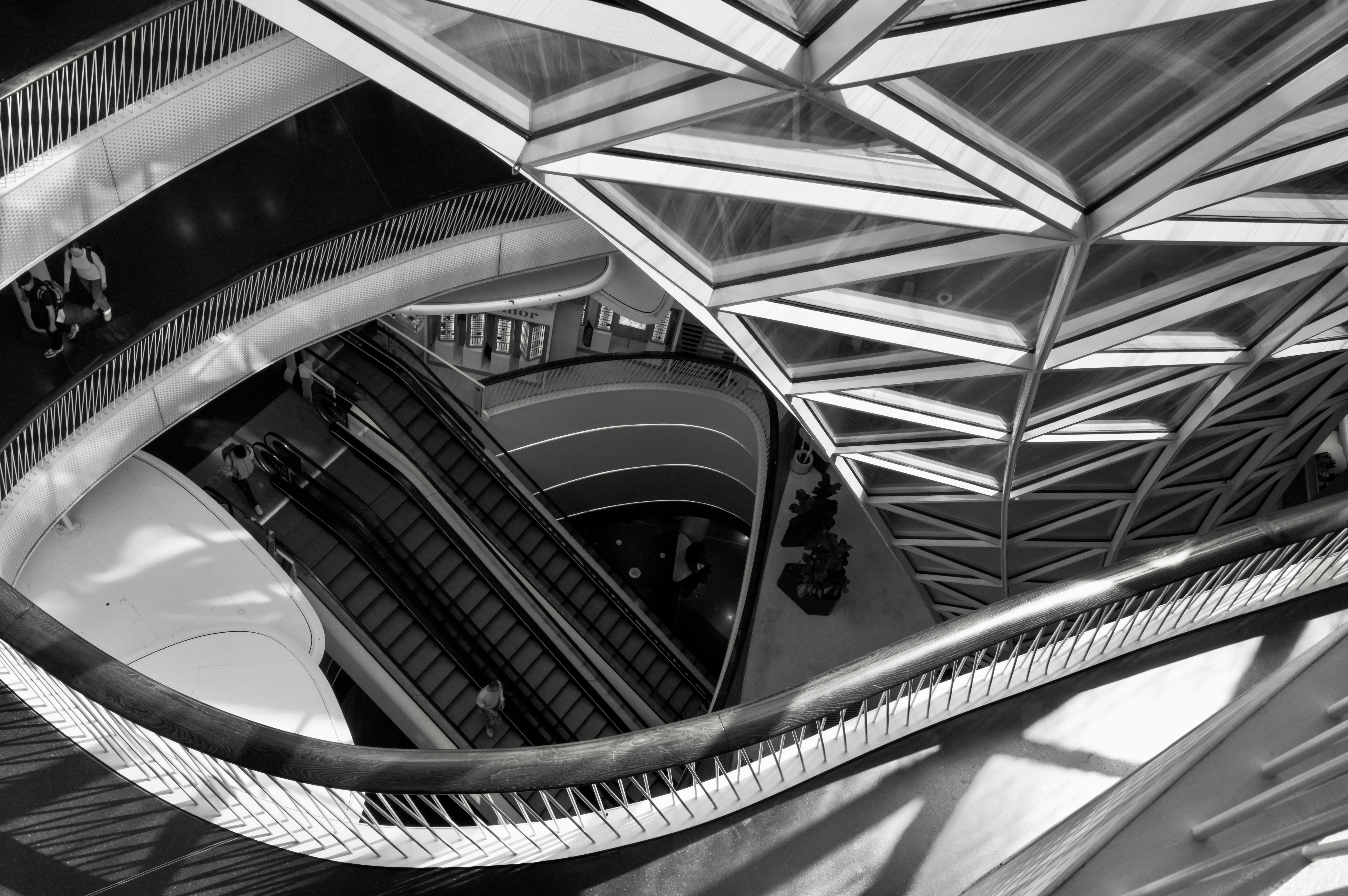 MyZeil Mall Spiral - Frankfurt Monochrome Architecture Photography