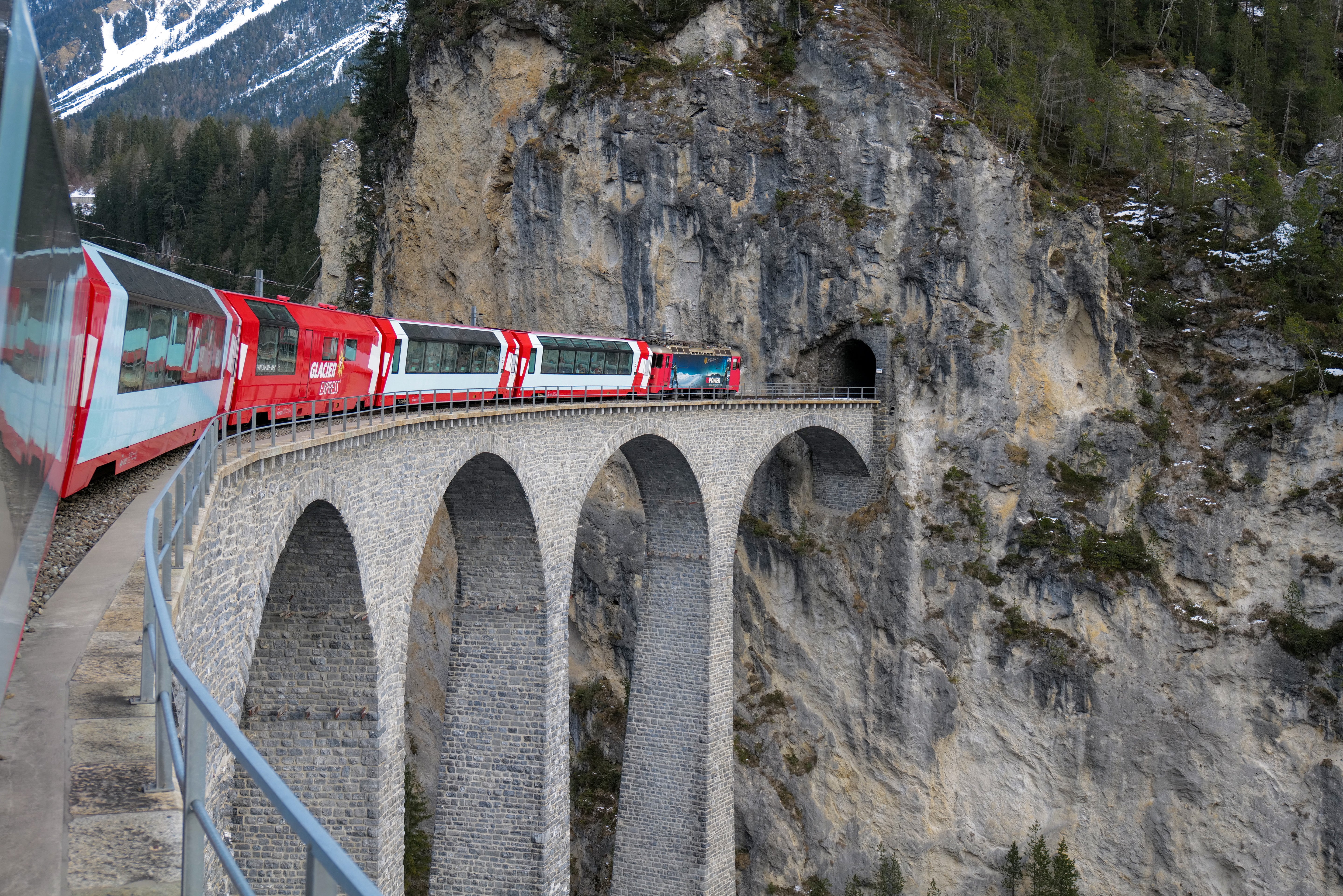 Glacier Express Bridge - Swiss Alps Train Photography