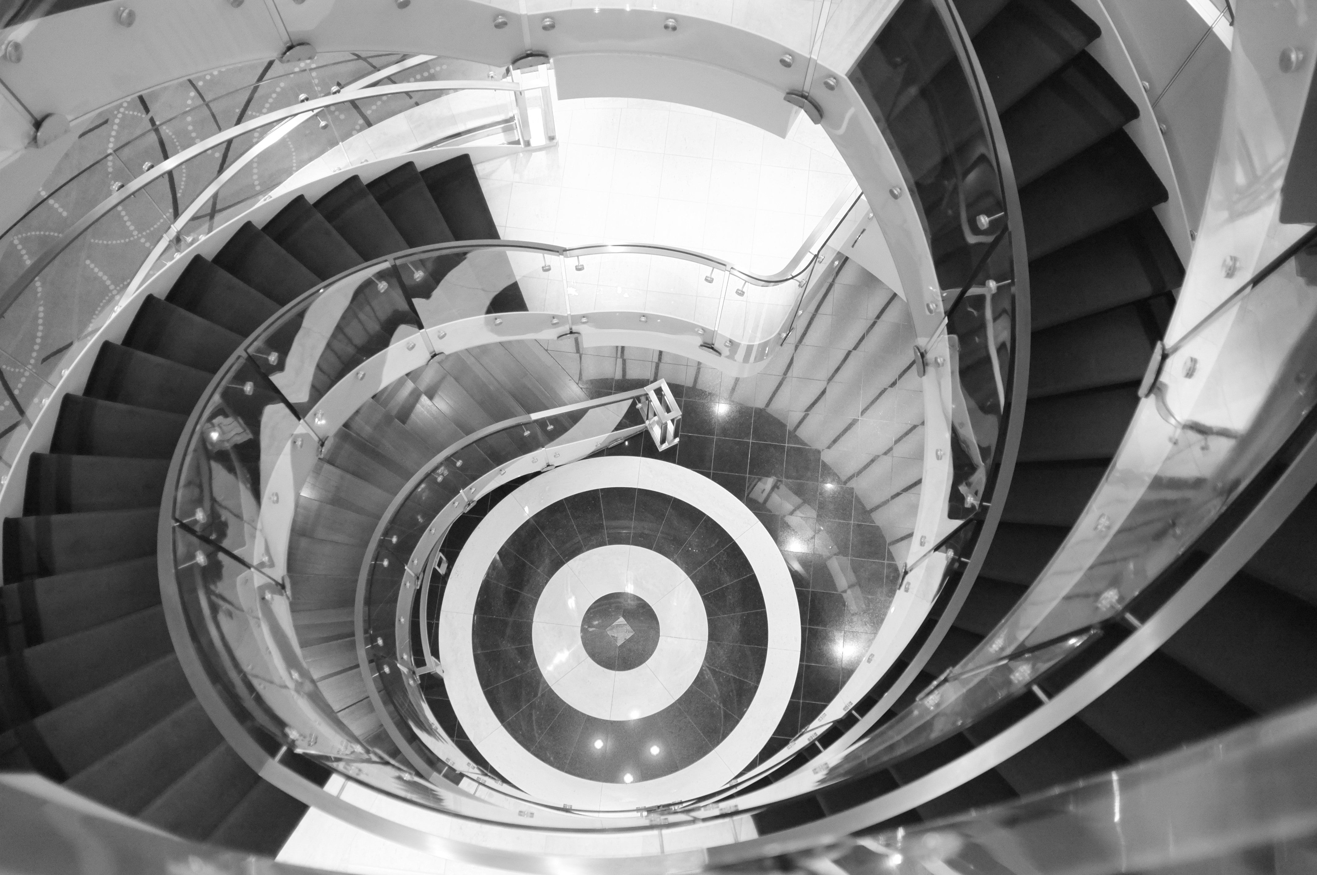 Abstract Spiral - Black and White Architectural Photography