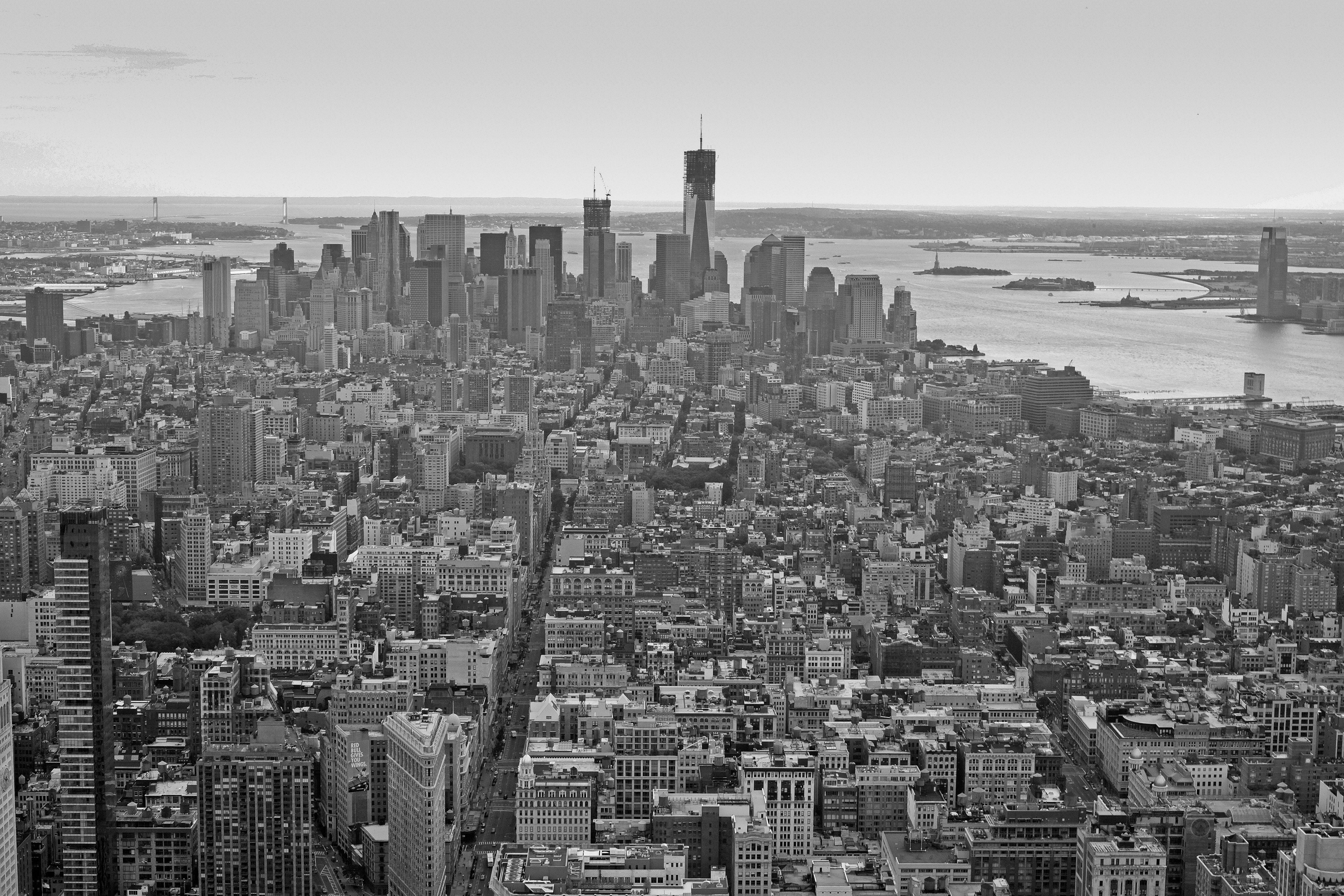 New York City Skyline - Black and White Panoramic Photography