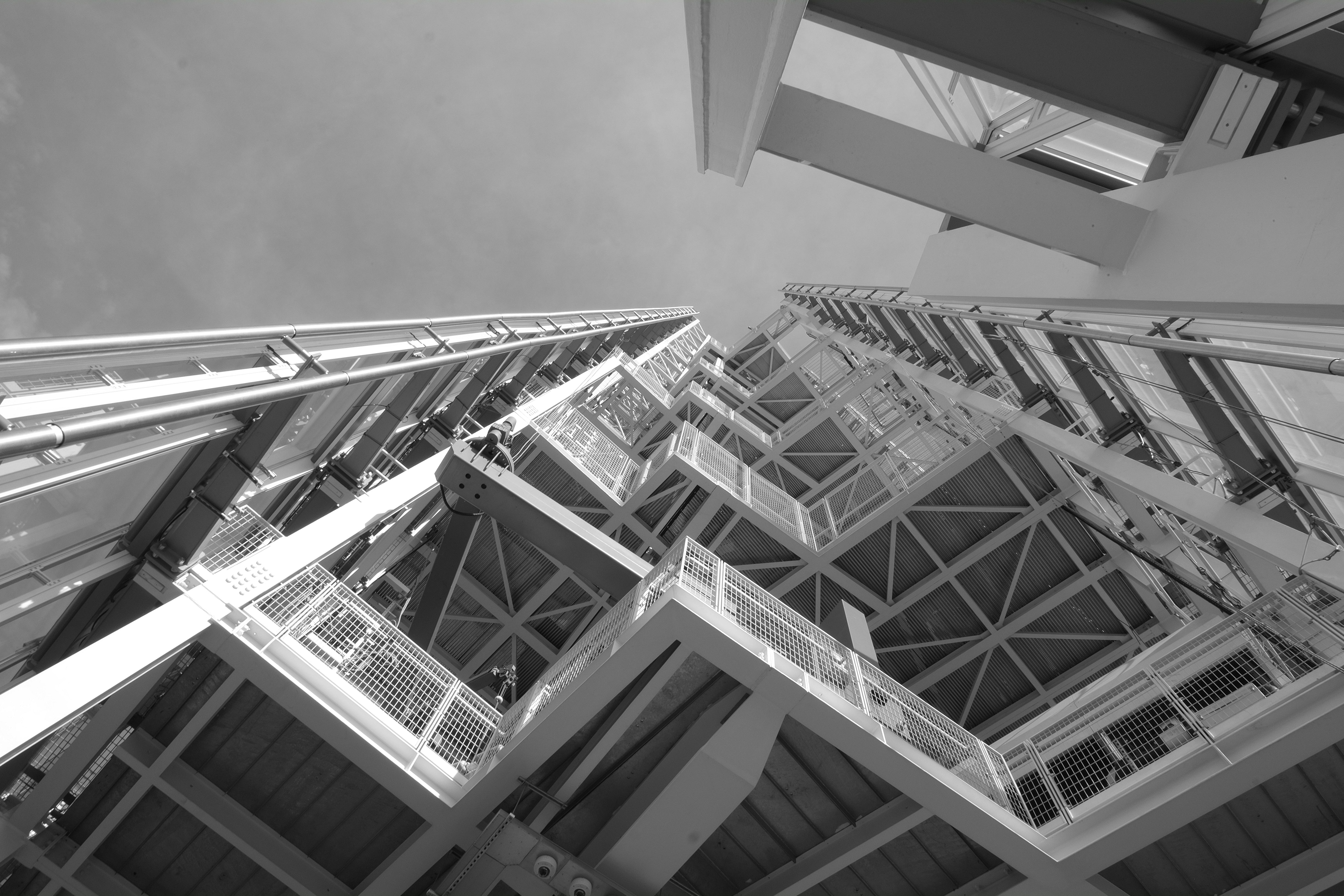 Steel and Glass Facade - Modern Monochrome Architecture Photography