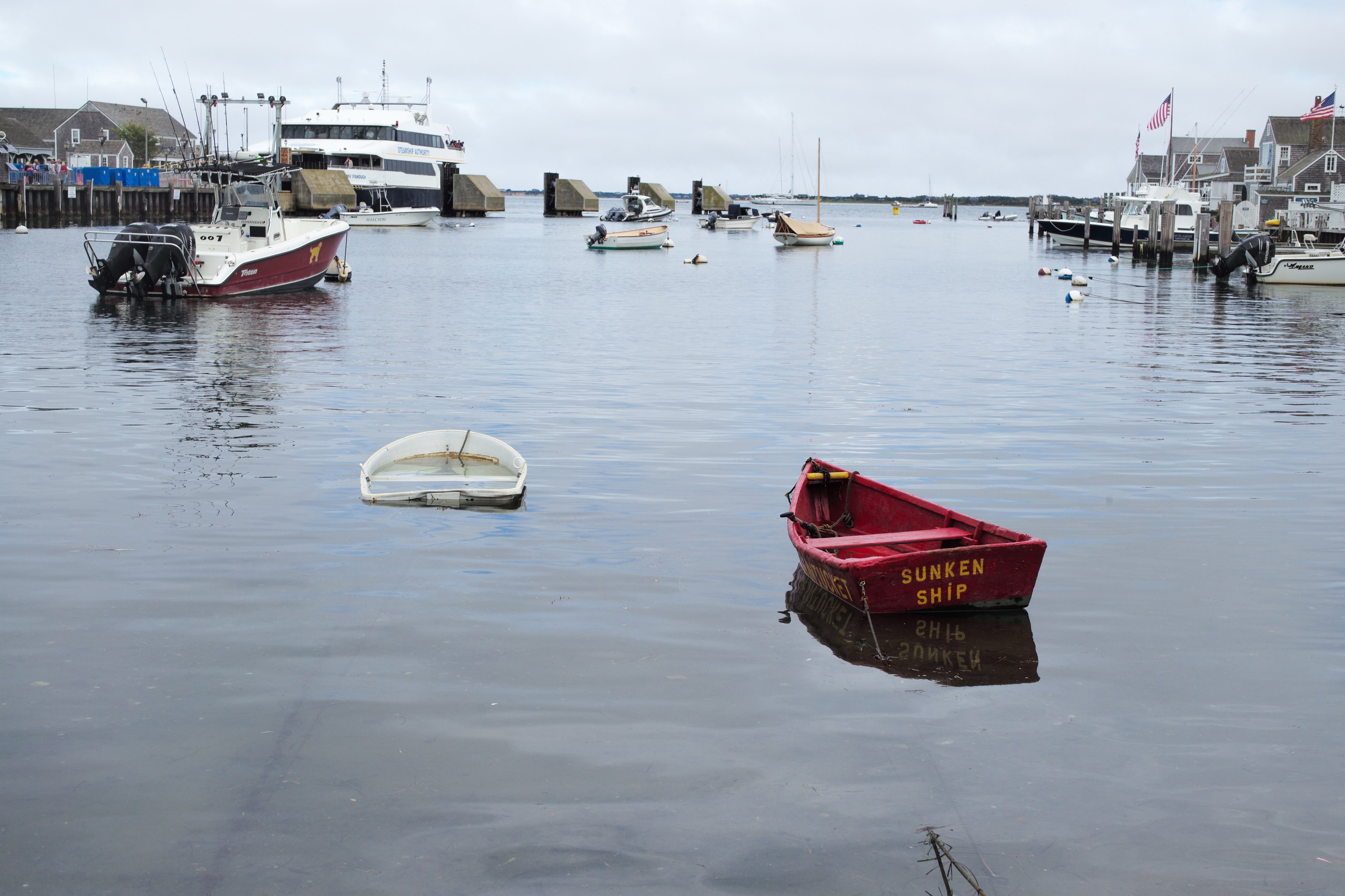 Sunken Ship Dinghy - Nantucket Harbor Photography