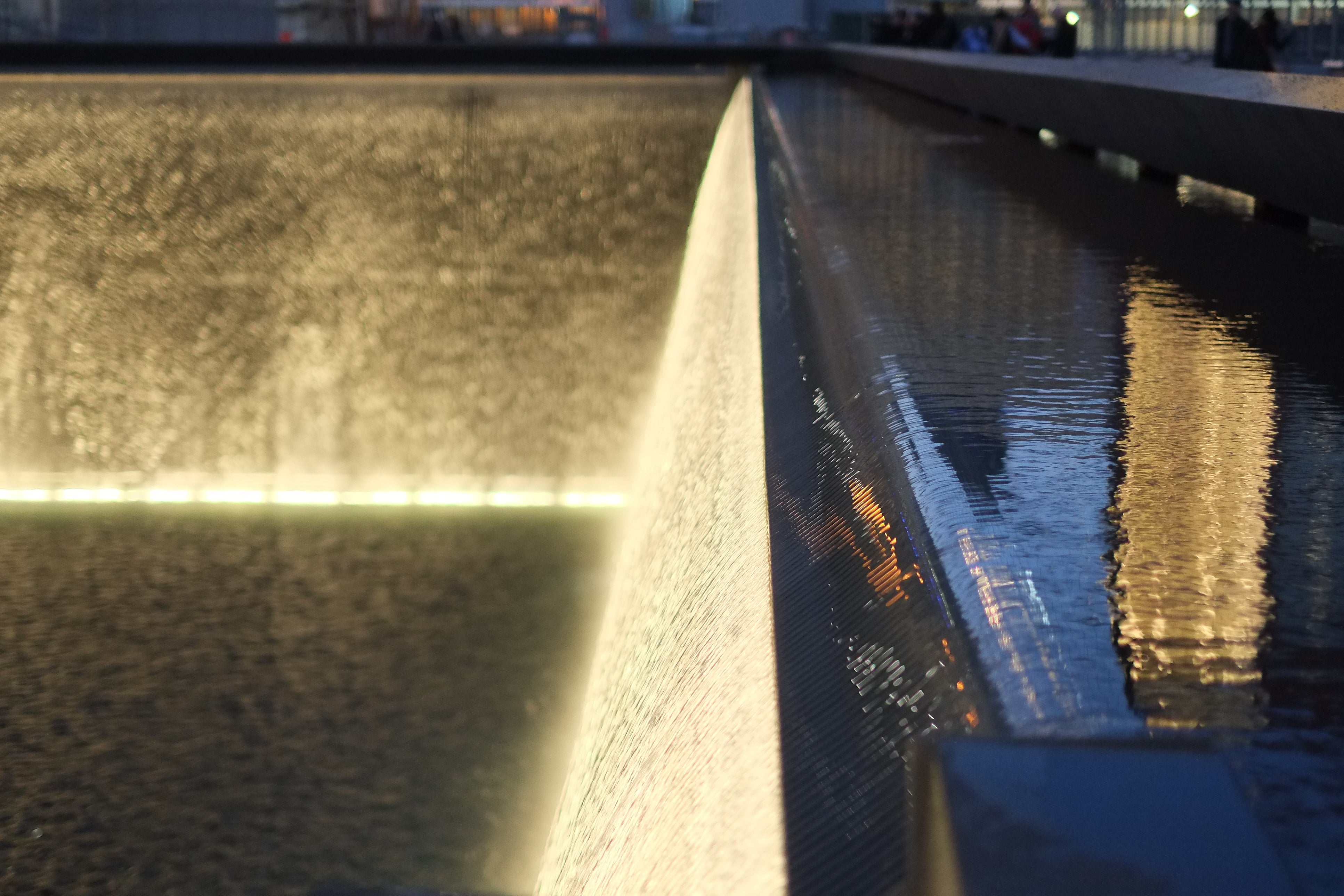 9/11 Memorial Waterfall Close-Up - New York Remembrance Photography