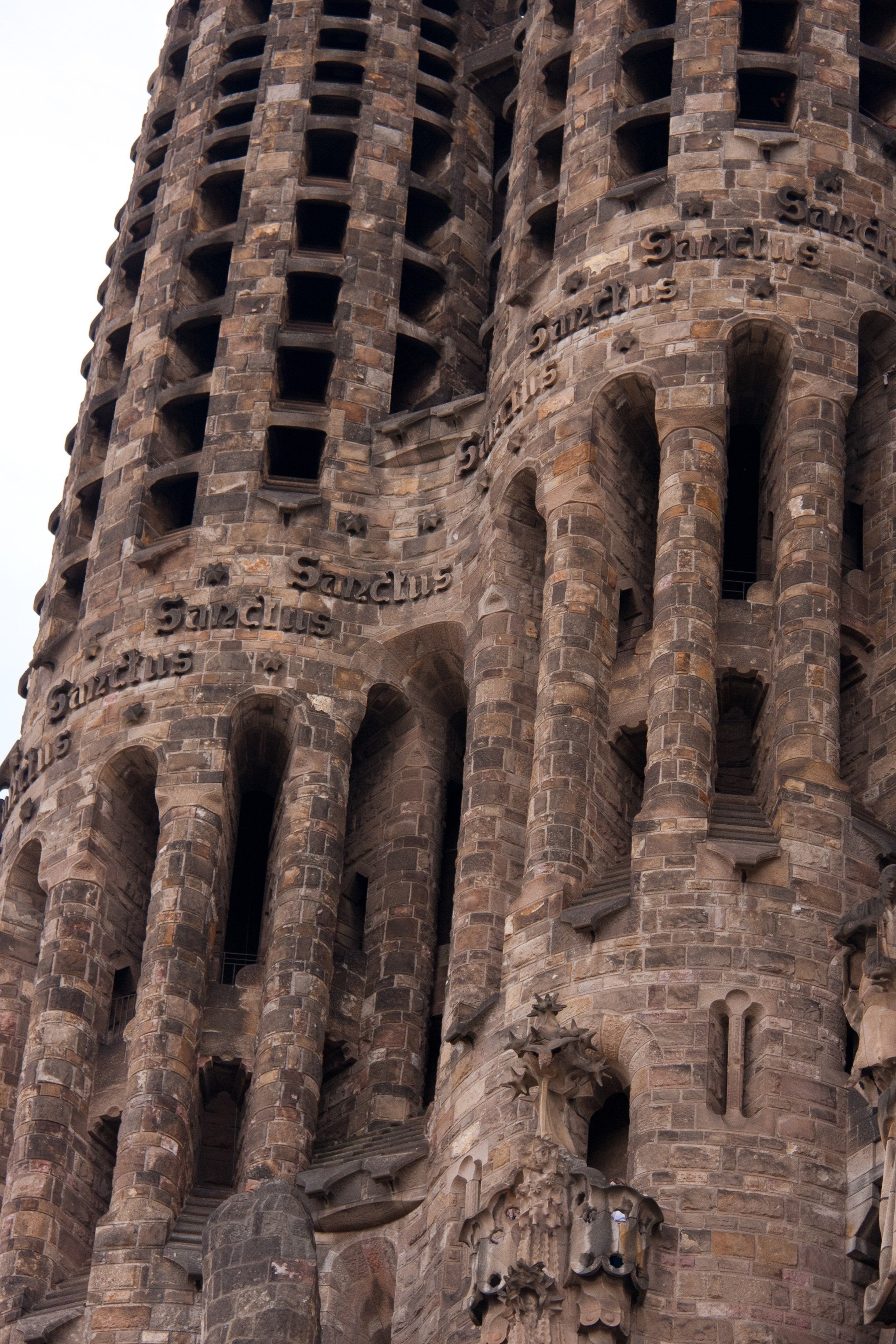 Sagrada Familia Tower Stonework - Barcelona Architecture Photography