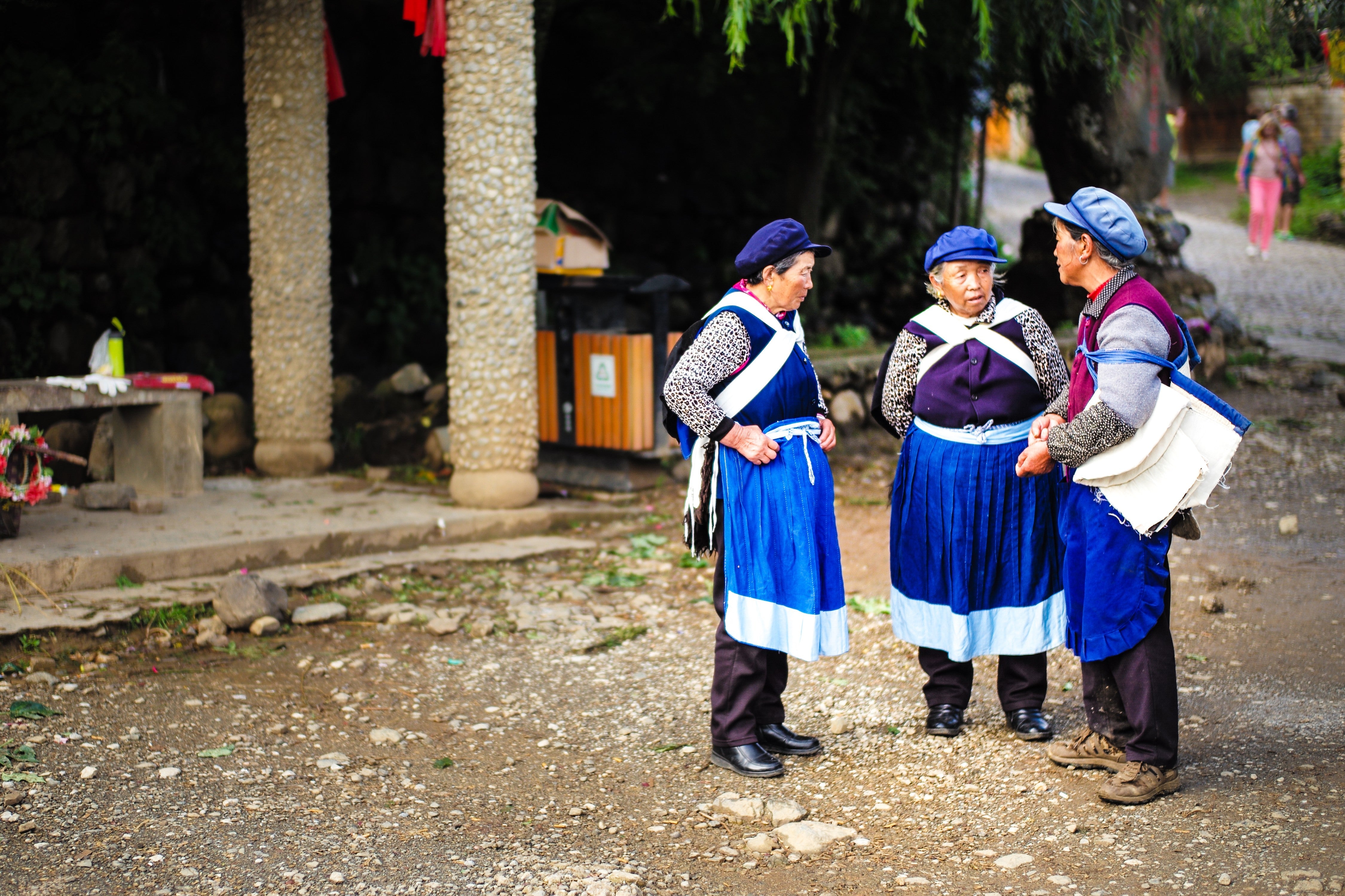 Naxi Women in Conversation - Yunnan China Street Photography