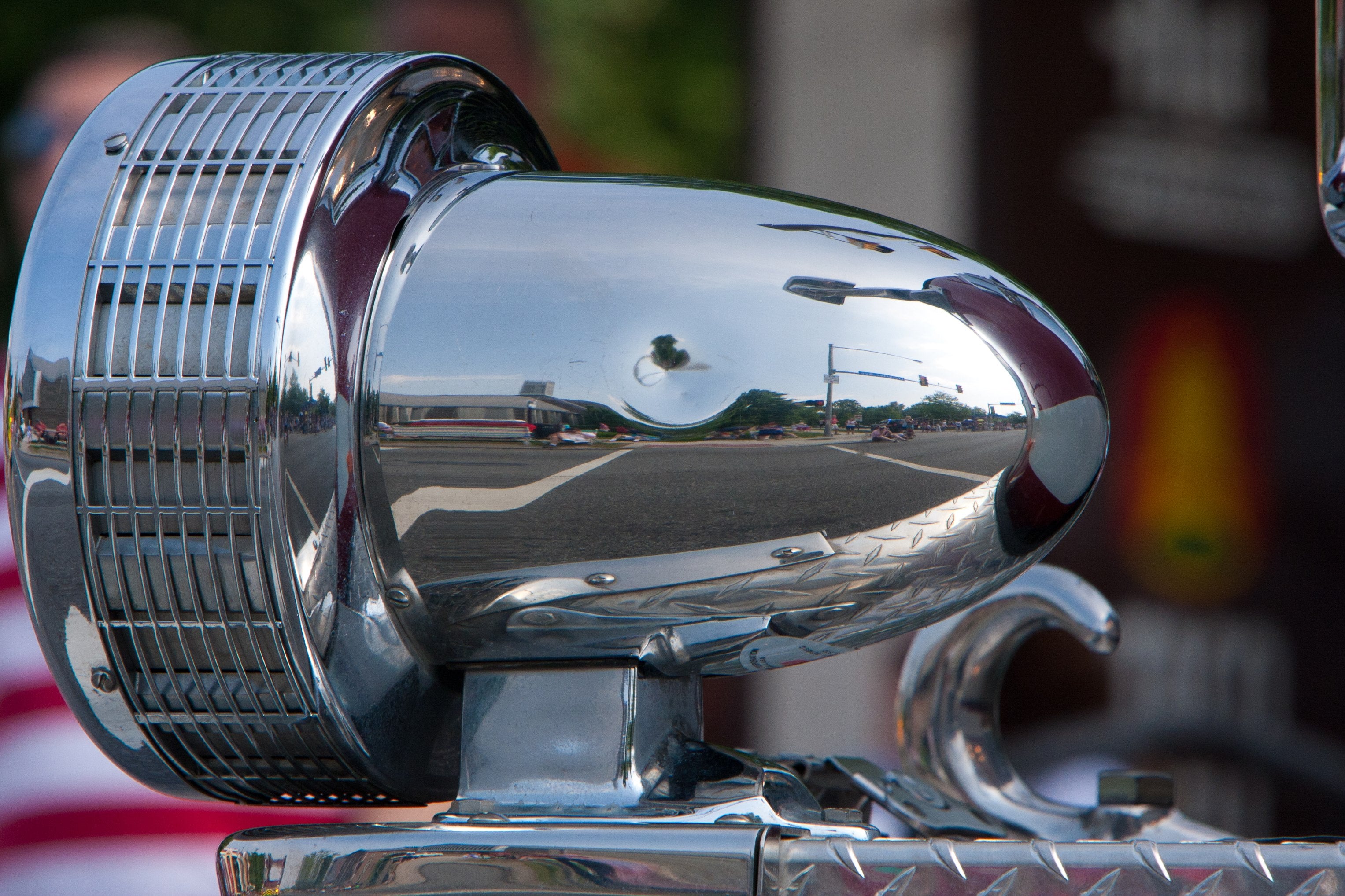 Chrome Fire Truck Siren - Close-Up Detail Photography