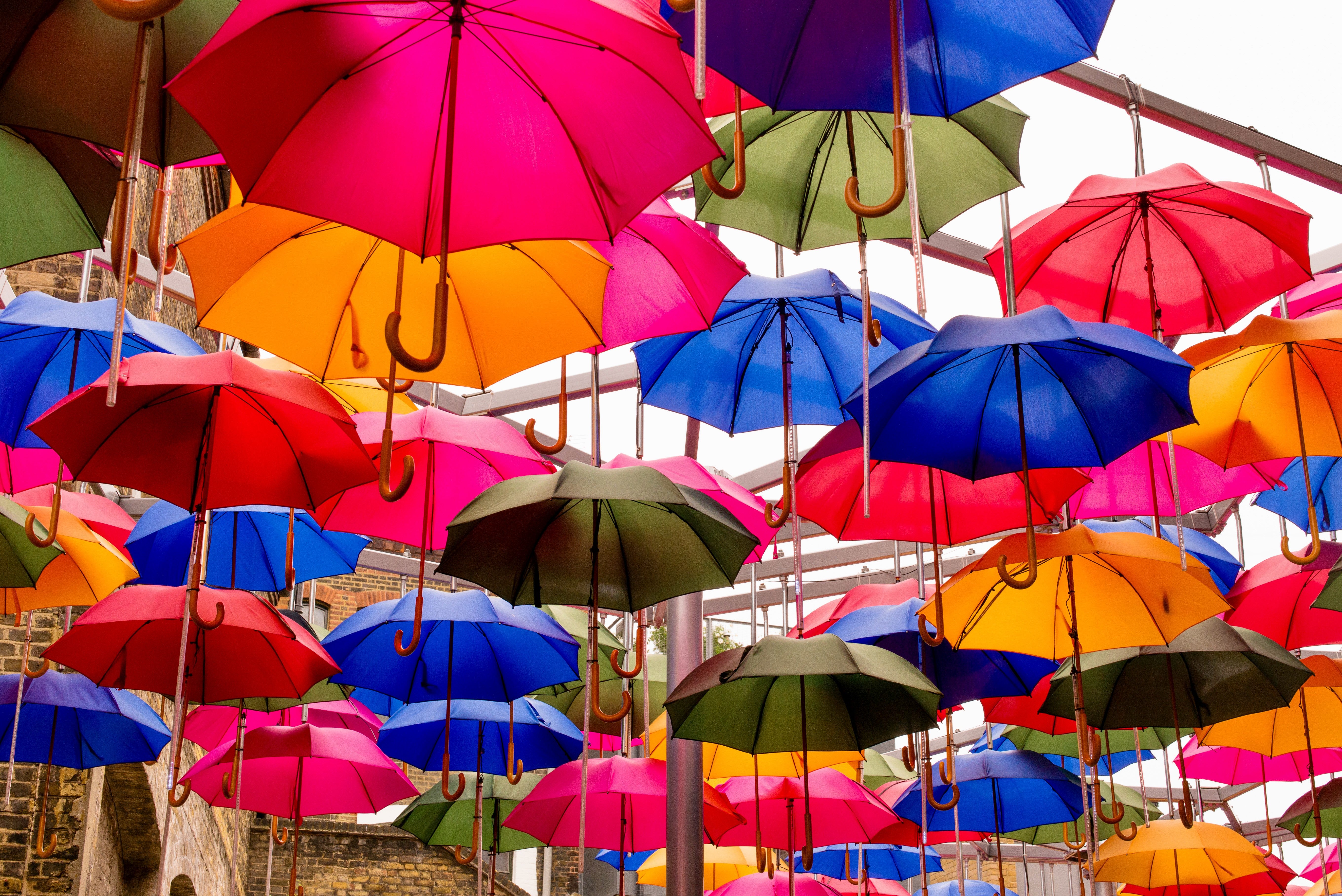 Umbrella Sky Installation - Colourful London Street Photography