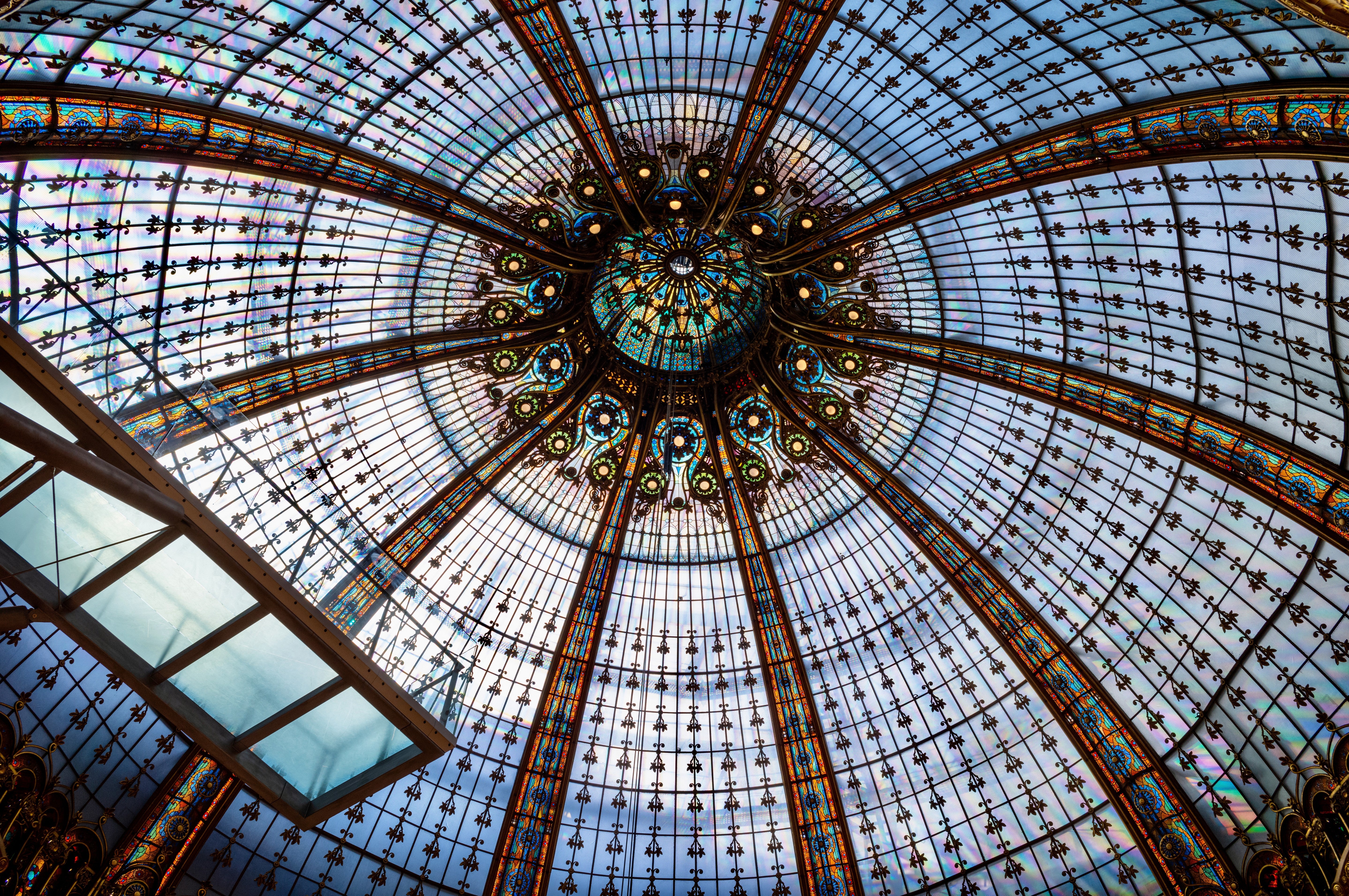 Galeries Lafayette Stained Glass Dome - Paris Art Nouveau Architecture