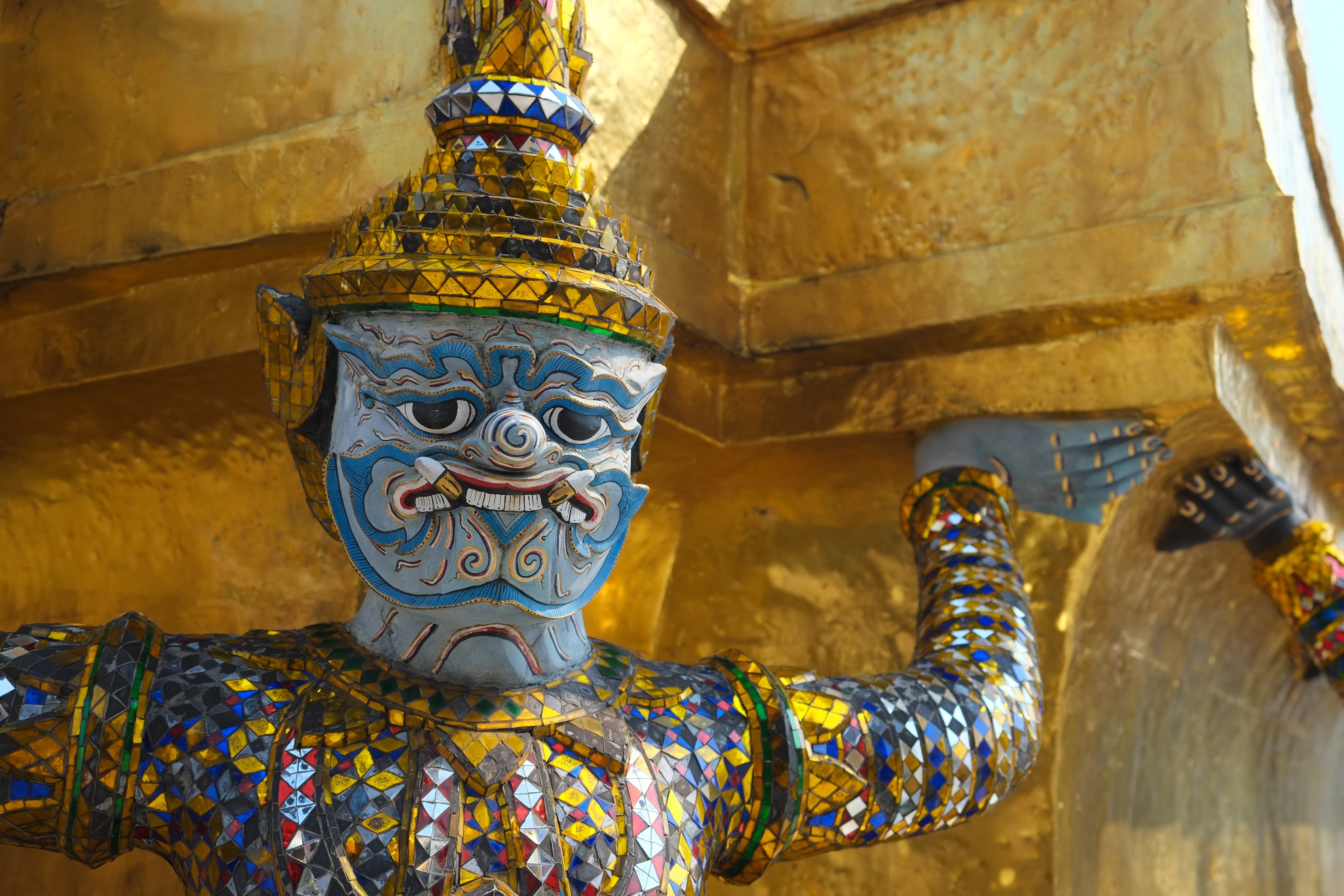 Grand Palace Demon Close-Up - Thai Mosaic Art Photography