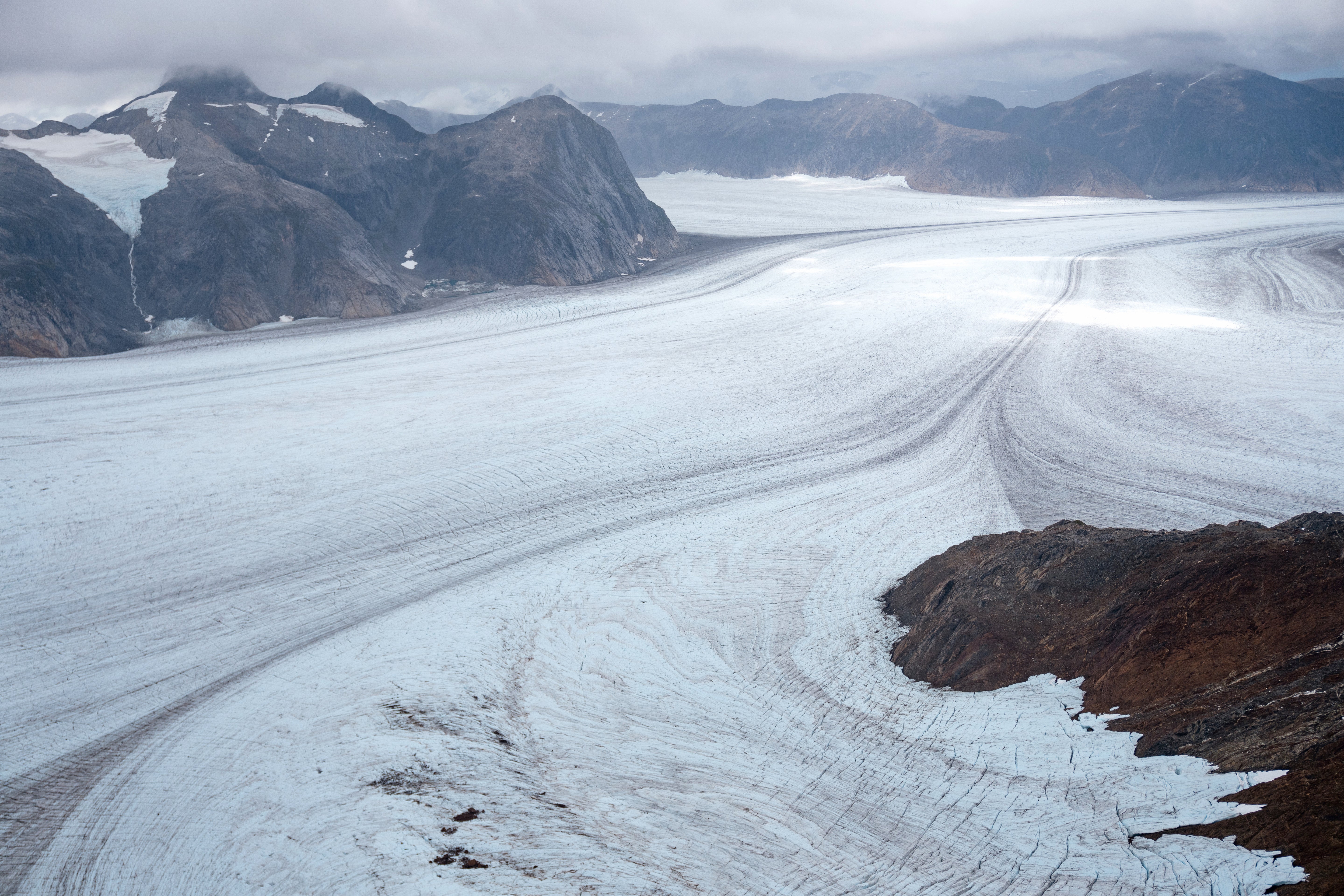 Alaska Aerial Glacier and Mountains - Moody Landscape Photography