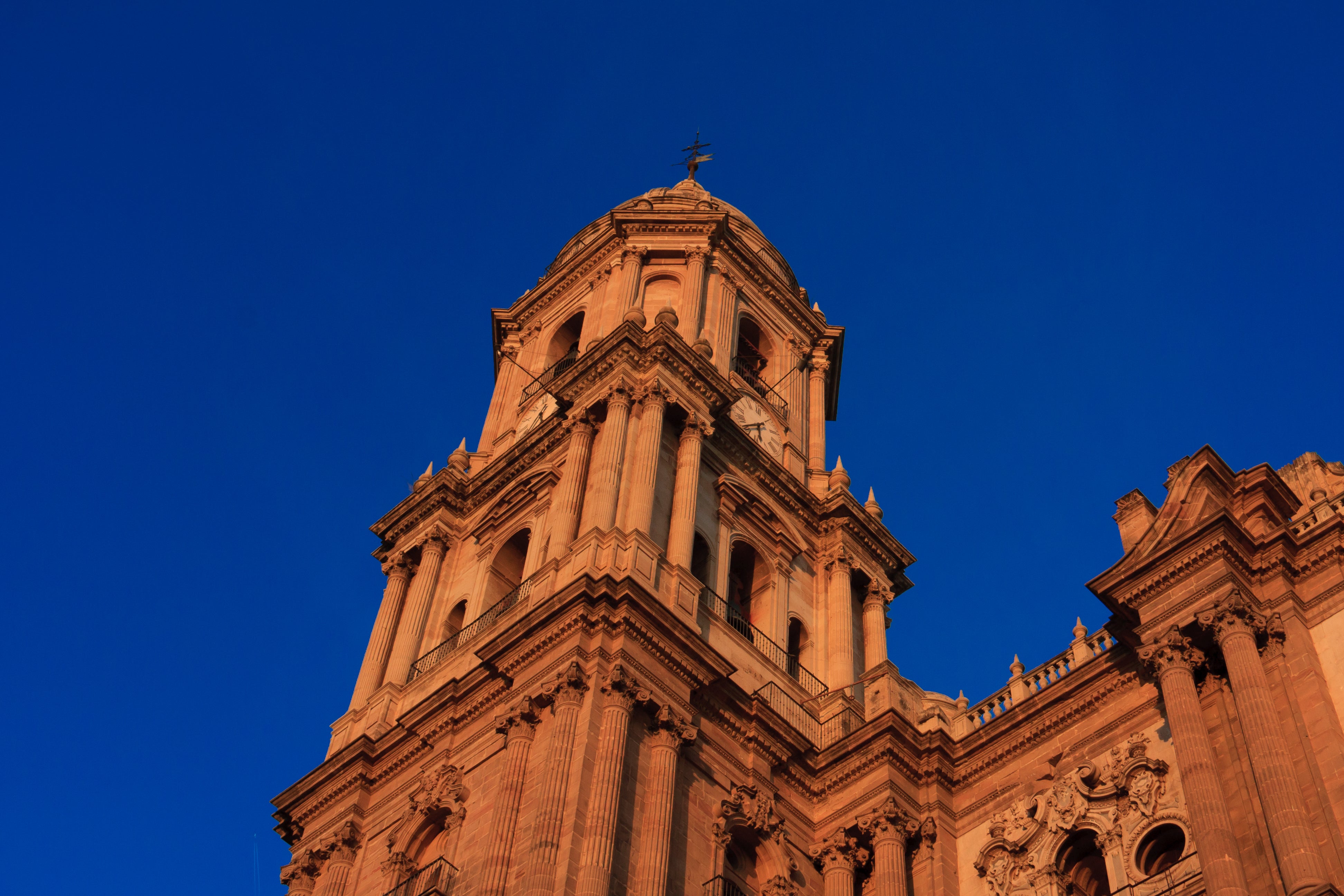 Malaga Cathedral Tower - Golden Hour Architecture Photography