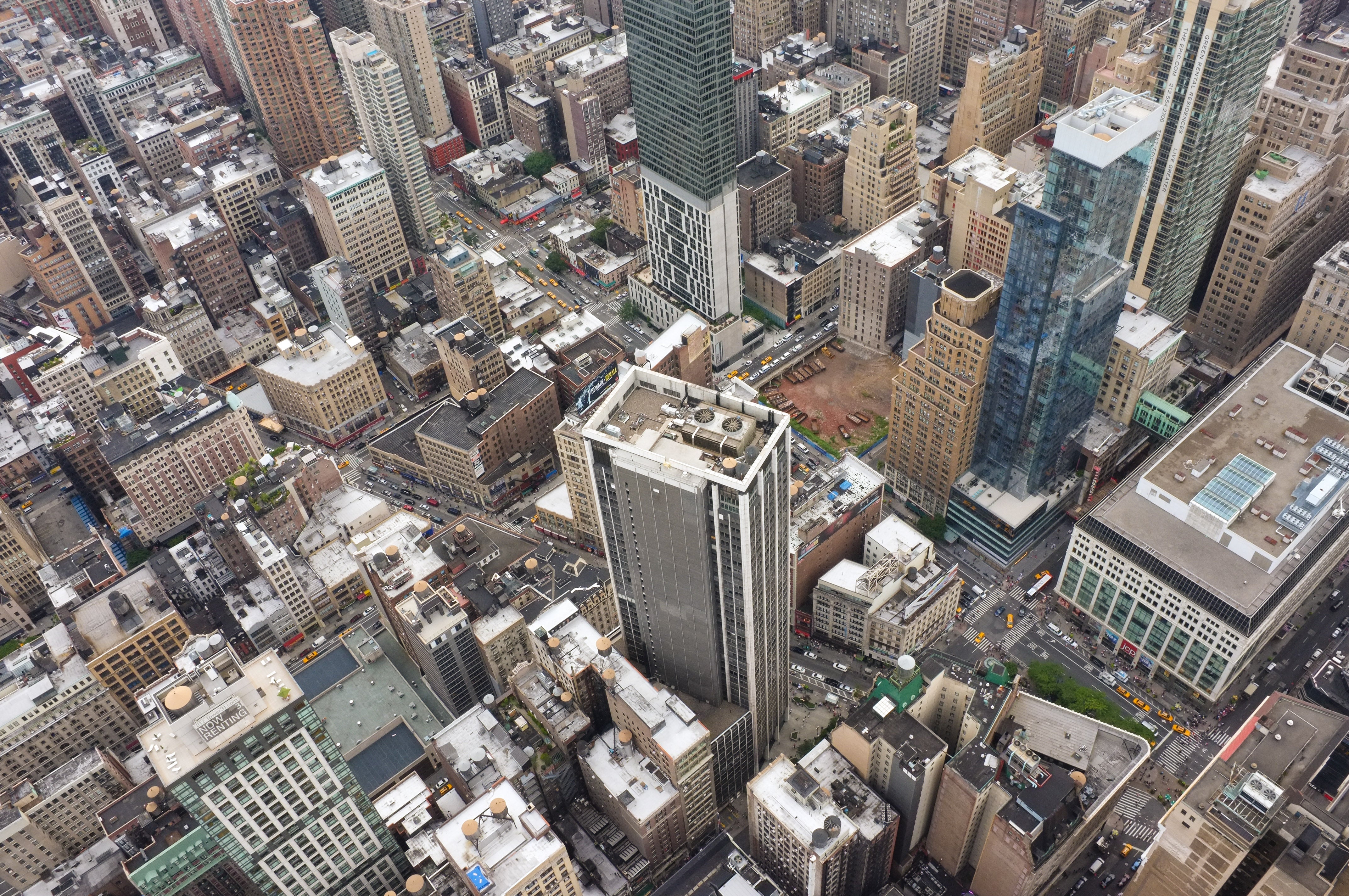 Manhattan Skyscraper Aerial - Vertical Cityscape Photography