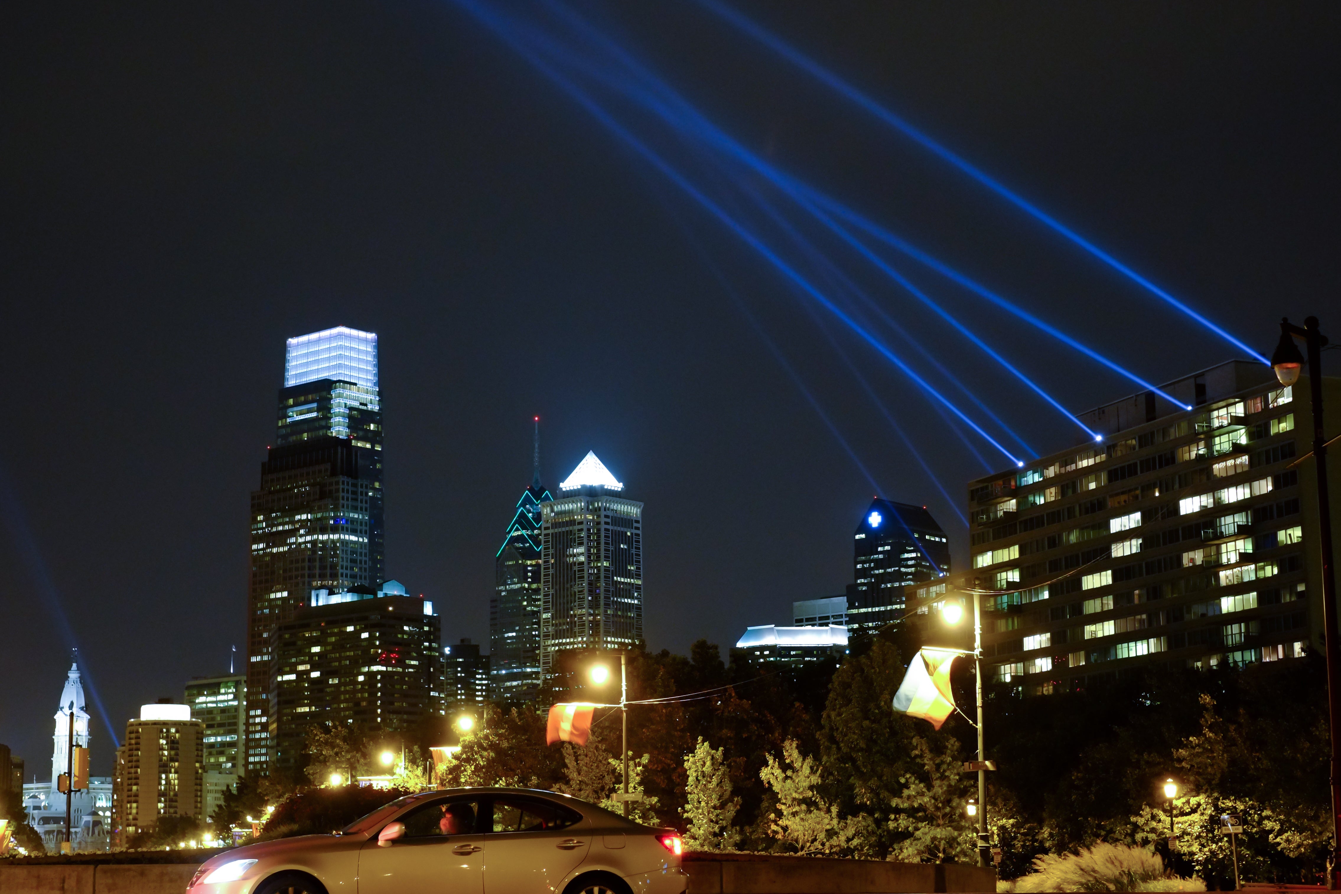 Philadelphia Skyline at Night - Blue Cityscape Photography