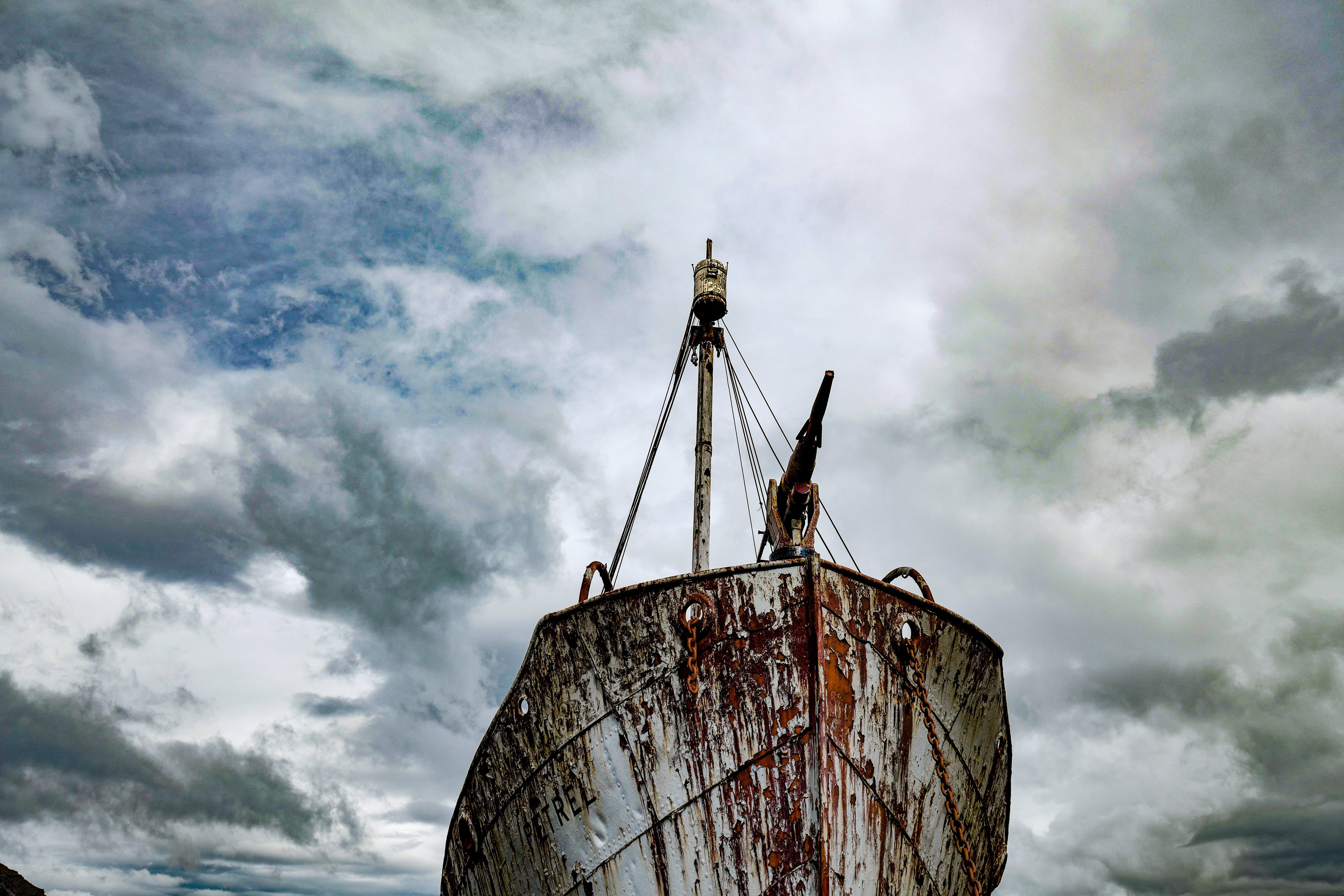 Rusting Whaler Bow - South Georgia Stormy Sky Photography