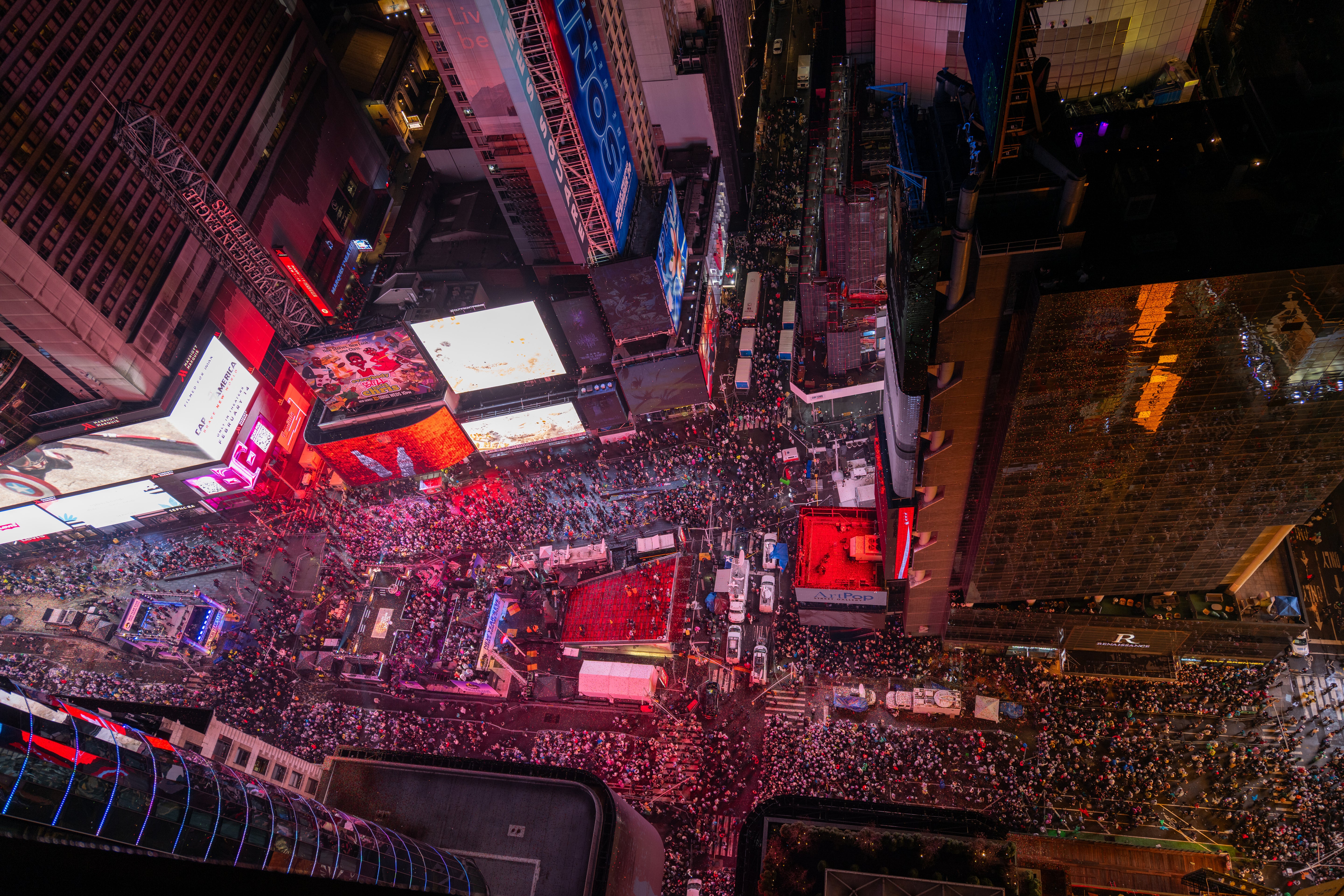 Times Square from Above at Night - New York Cityscape Photography