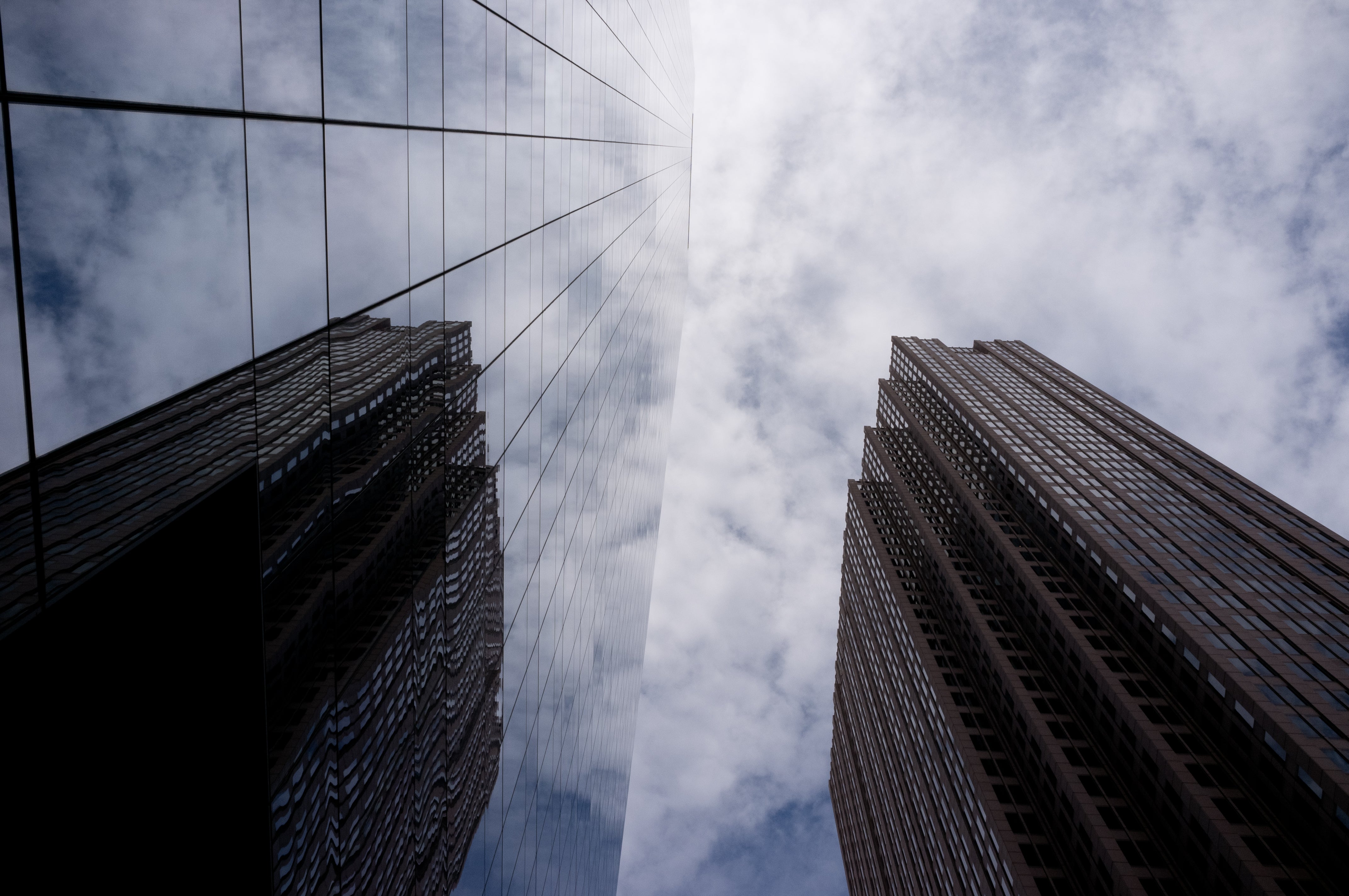 Philadelphia Glass Skyscrapers - Cloud Reflection Architecture Photography