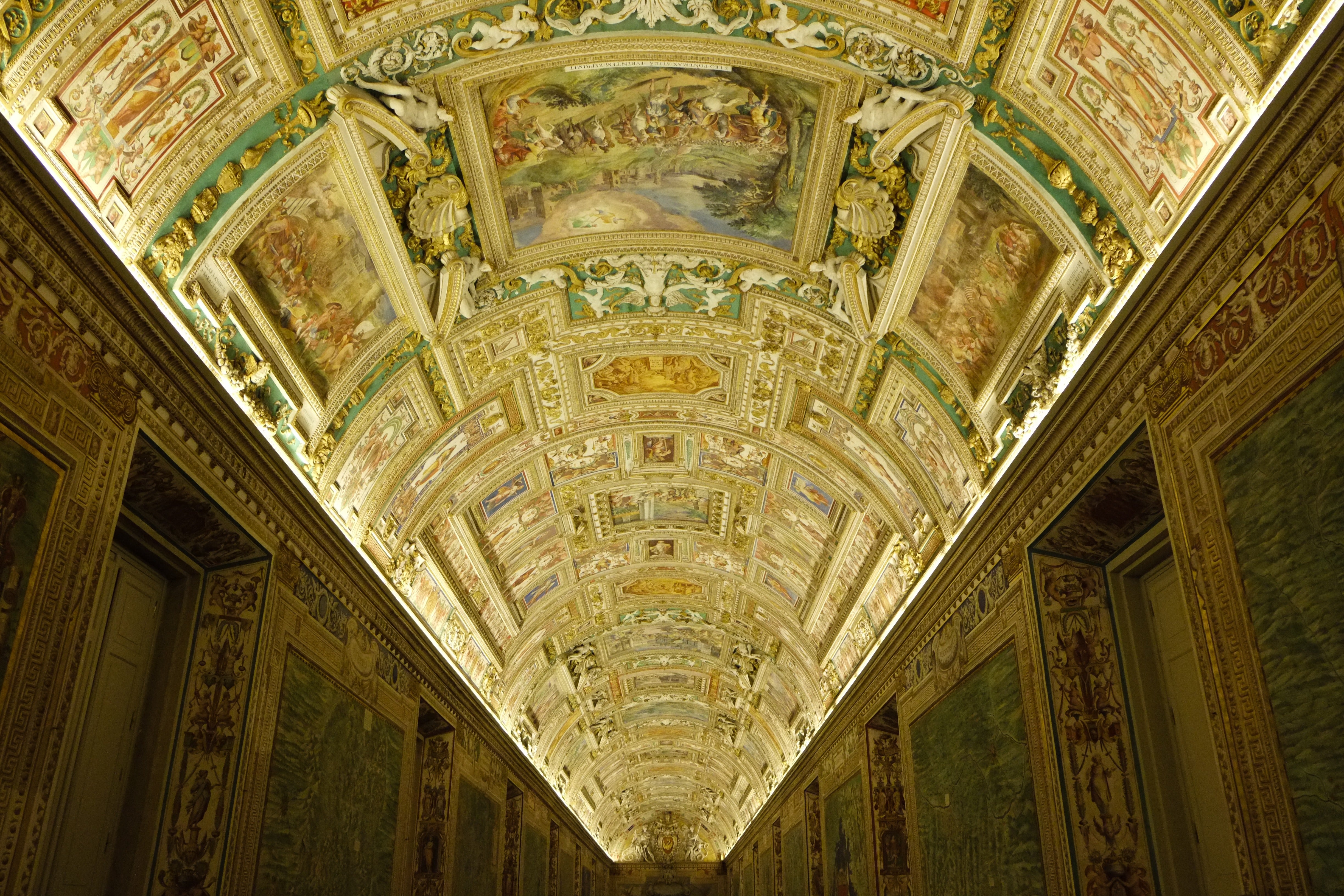Vatican Gallery Fresco Ceiling - Rome Architecture Photography